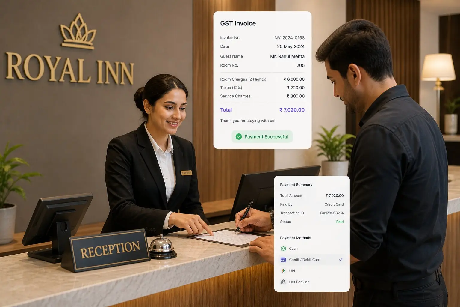 Hotel billing and finance management software for invoices, payments, and accounting