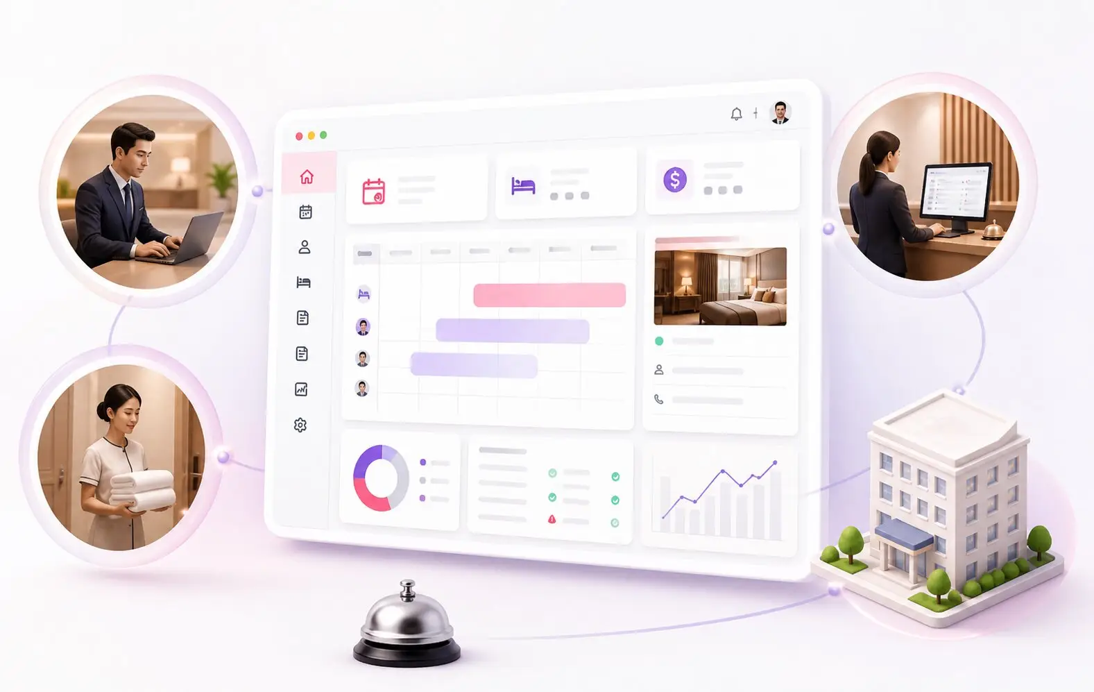 Hotel staff setting preferred language on the management dashboard
