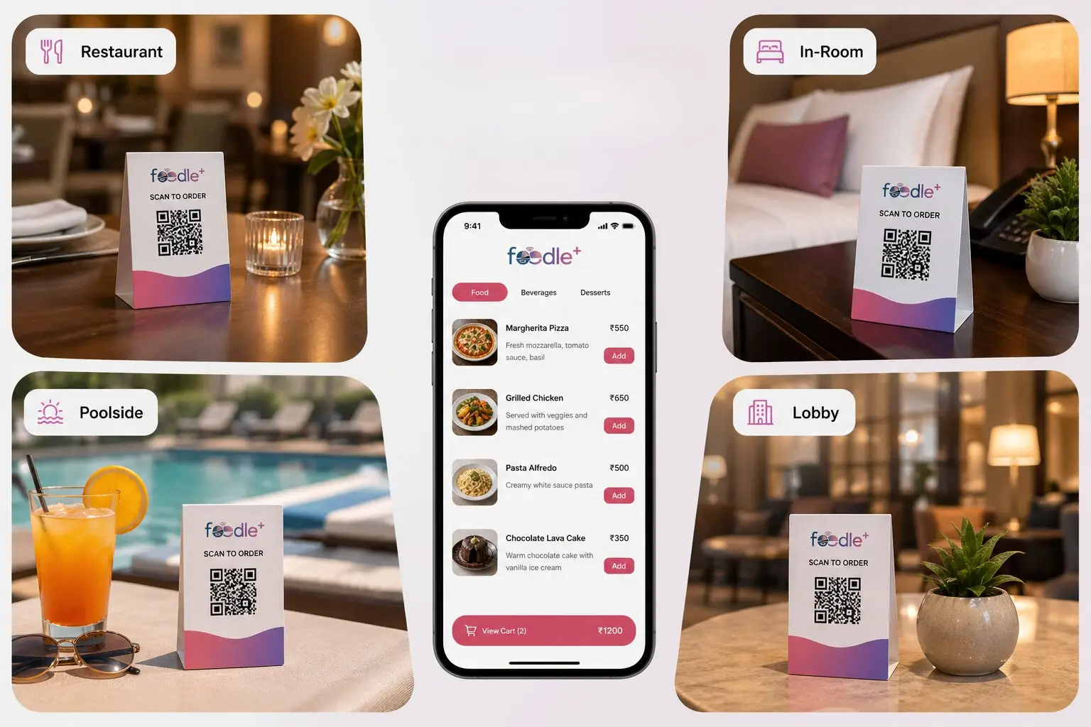 QR table ordering system for hotel restaurants and cafés