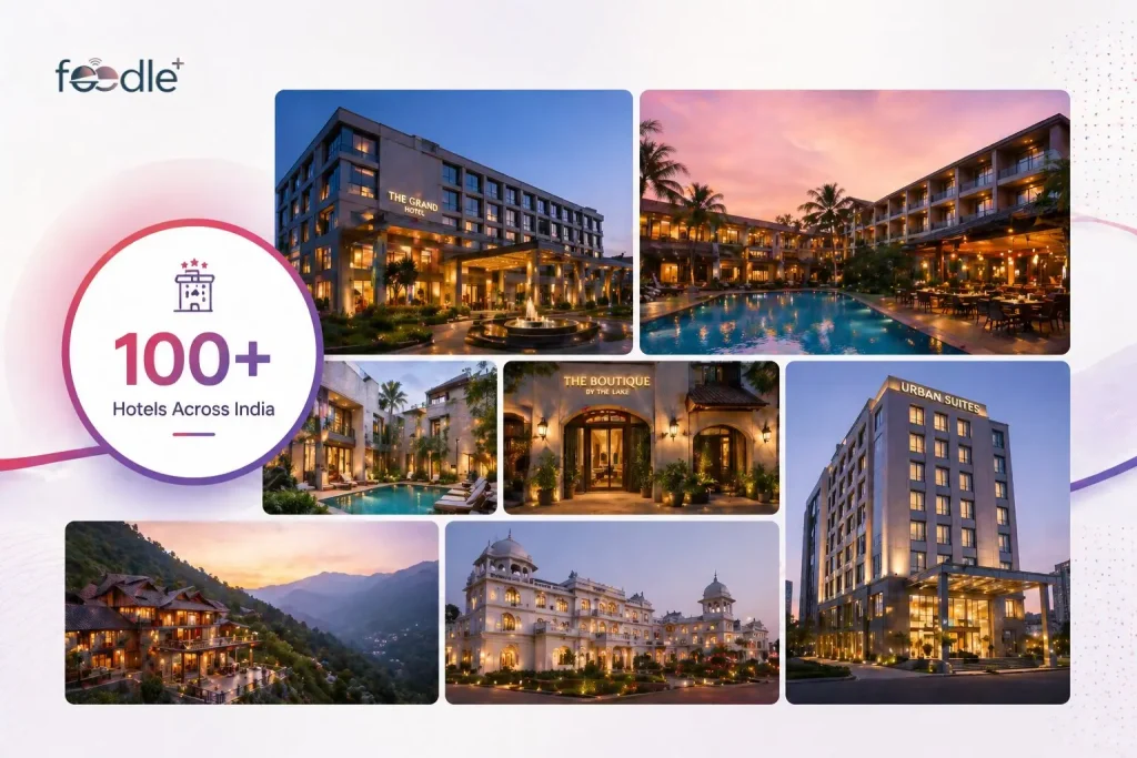 Collection of hotels and resorts across India showcasing different property types and locations